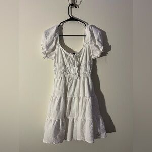 White Casual Babydoll Dress